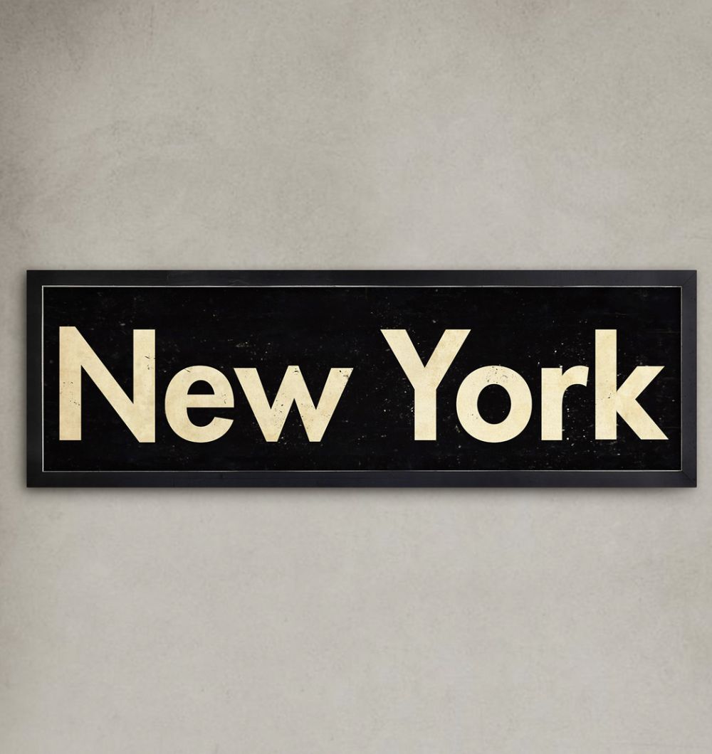 Cuadro New York Negro 70x20 cm