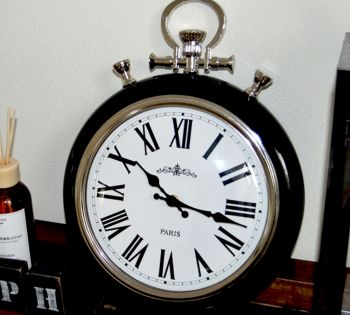 Reloj Números Romanos Negro 30 cm